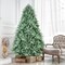 Edge Collections - 7' - Lifelike Pre-Lit & Flocked Artificial Christmas Tree Collection - 1 Piece